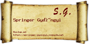 Springer Gyöngyi névjegykártya